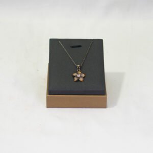 PENDANT AND NECKLACE SILVER FRANGIPANI GOLD LINE 1X3 SILVER COLOR