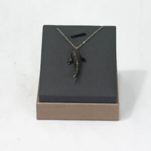 PENDANT AND NECKLACE SILVER WHALE SHARK BLACK COLOUR SPOTTED