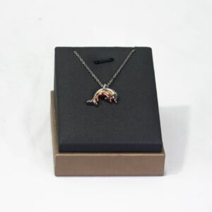 PENDANT AND NECKLACE SILVER DOLPHIN 2 DOLPHIN 2 COLORS