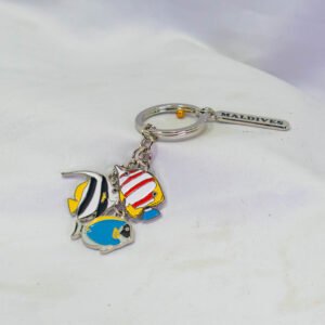 METAL KEY RING 3 FISH,KS.1 BLUE SURGION,BENNER,BUTTERFLY FISH