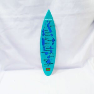 SURF BOARD MAP WOODEN PAINTED 15 INCHES