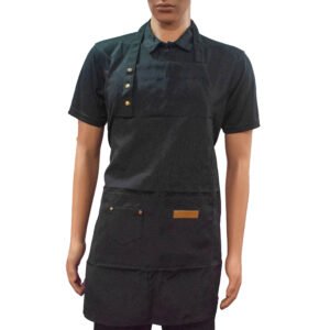 APRON COTTON BLACK POLY/COTTON 25X26"..