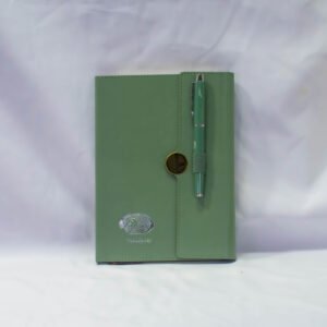 GIFT NOTE BOOKE SET WITH PEN  GREEN