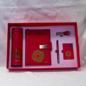 GIFT NOTEBOOK SET RED LIYELAA NOTEBOOK, WATER BOTTLE, WALLET, PENDRIVE, KEYTAG