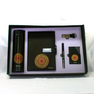GIFT NOTEBOOK SET BLACK LIYELAA NOTEBOOK, WATER BOTTLE, WALLET, PENDRIVE, KEYTAG